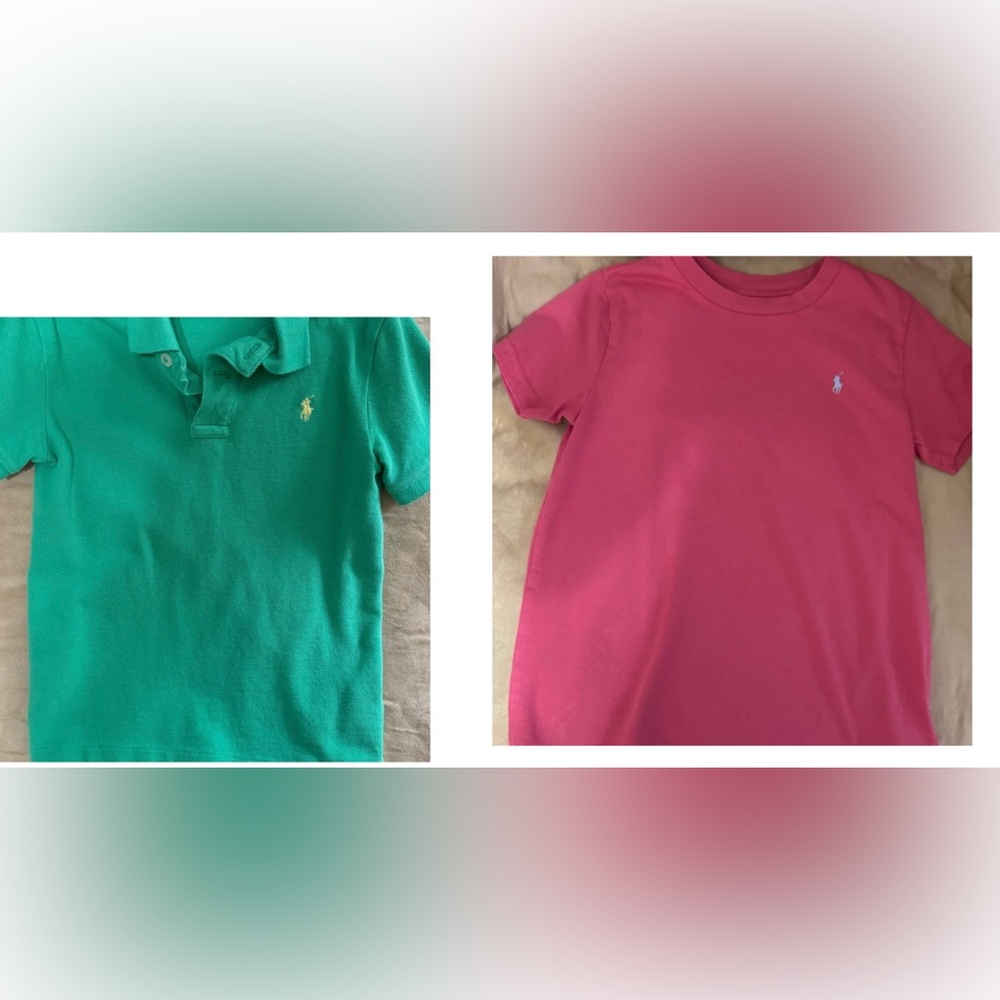 Ralph Lauren Green and Coral Boys Polo and Tshirt
